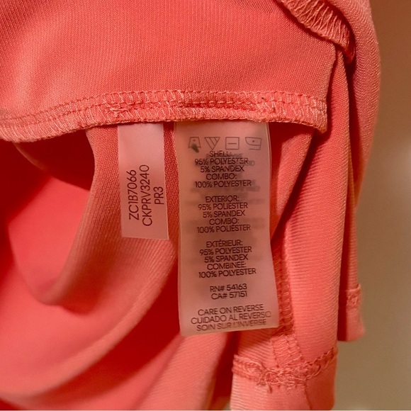 Calvin Klein| Pretty Vibrant Coral Flutter-Sleeve Lightweight Top Blouse Sz L - Picture 4 of 5